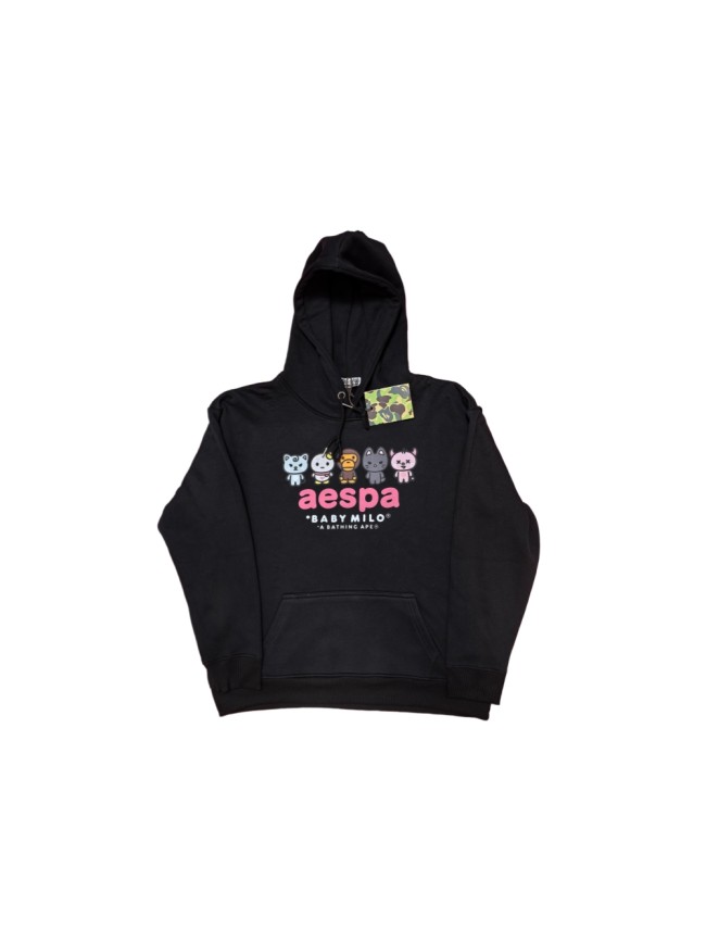 A Bathing Ape Bape Aespa Collab Cartoon Character Print Drawstring Pullover Fleece Lined Hoodie 29426334