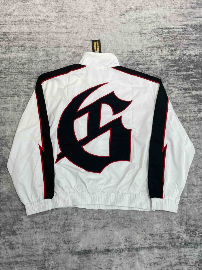 Godspeed Double Side Color Block Strip Lightning Embroidery Zipper Coated Jacket & Pants Set 7 colors 29443305