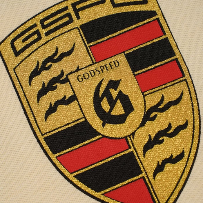 Godspeed Front Small Shield Car Badge Print Back Multiple Racing Mark Collage Washed T-Shirt 2 colors 29443179