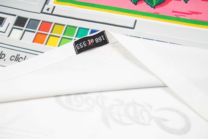 Godspeed Front Retro Paint Window Skull Fruit Pixel Print Washed T-Shirt 2 colors 29443196