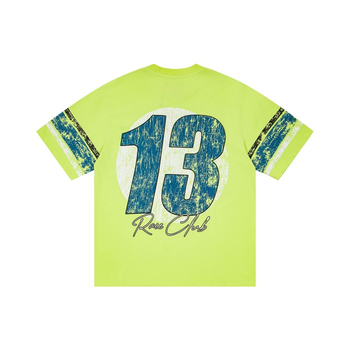 Godspeed Multi Racing Badge Number 13 Distressed Print Cuff Spliced Stripe T-Shirt 3 colors 29443268