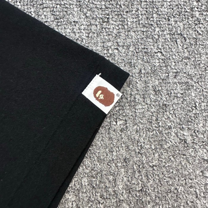 A Bathing Ape Bape 1:1 quality version Red Yellow Plaid Ape Head Arc Letter Print Basic Tee 2 colors 29443171