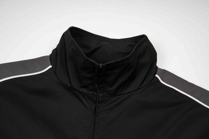 Godspeed Double Side Color Block Strip Lightning Embroidery Zipper Coated Jacket & Pants Set 7 colors 29443305