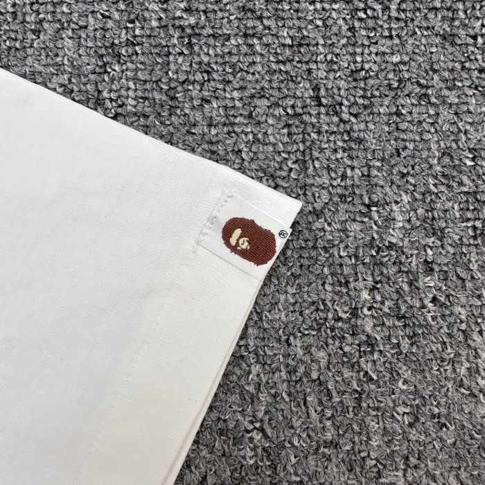 A Bathing Ape Bape 1:1 quality version Red Yellow Plaid Ape Head Arc Letter Print Basic Tee 2 colors 29443171