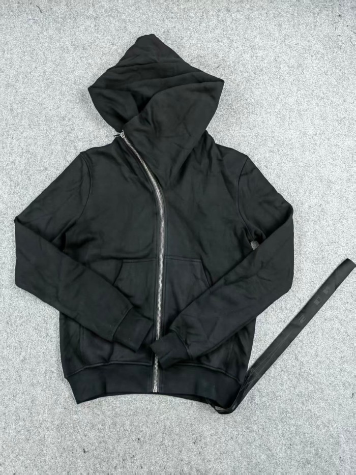 Rick Owens 1:1 quality version Small Label Streamer Diagonal Zip Wizard Hoodie 5 colors 29214048