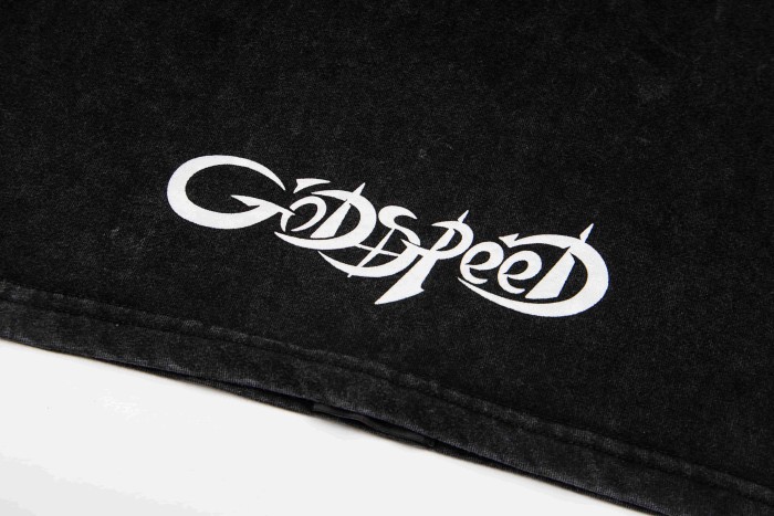 Godspeed Front Retro Paint Window Skull Fruit Pixel Print Washed T-Shirt 2 colors 29443196