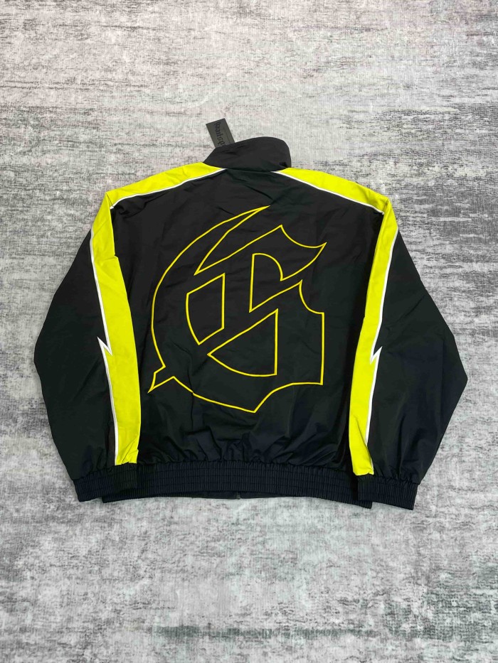 Godspeed Double Side Color Block Strip Lightning Embroidery Zipper Coated Jacket & Pants Set 7 colors 29443305