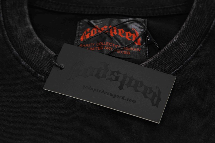Godspeed Multi Racing Badge Number 13 Distressed Print Cuff Spliced Stripe T-Shirt 3 colors 29443268