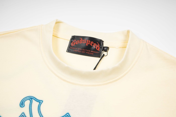 Godspeed Front Desert Skull Holding Bouquet Gothic Print Back G Letter Sentence T-Shirt 2 colors 29443200