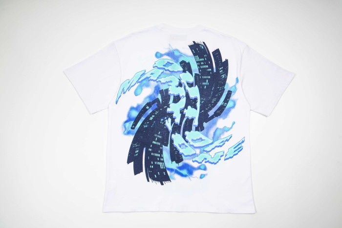 Godspeed Statue Of Liberty Skull Torch Gothic Font Print Back City Building Storm T-Shirt 2 colors 29443239