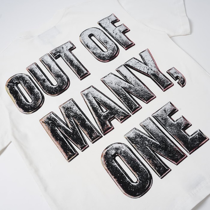 Godspeed Three Skull Cross Metal Texture Print Retro Metallic 3D Slogan Washed T-Shirt 2 colors 29443161