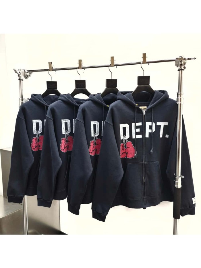 [50% Off][Big & Tall for weights up to 260 lbs]1:1 quality version Boxing Gloves Big Logo Zipper Hoodie 2 colors 26673481