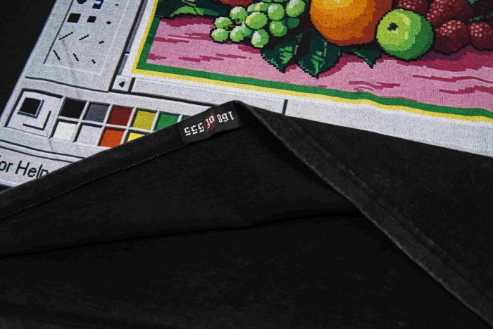 Godspeed Front Retro Paint Window Skull Fruit Pixel Print Washed T-Shirt 2 colors 29443196