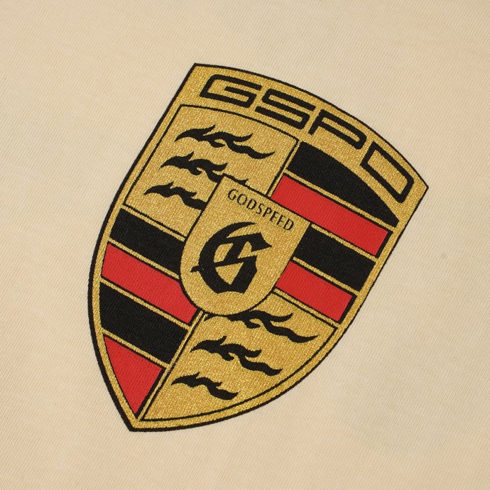 Godspeed Front Small Shield Car Badge Print Back Multiple Racing Mark Collage Washed T-Shirt 2 colors 29443179