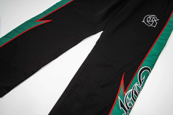 Godspeed Double Side Color Block Strip Lightning Embroidery Zipper Coated Jacket & Pants Set 7 colors 29443305