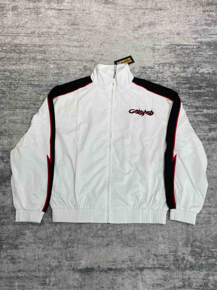 Godspeed Double Side Color Block Strip Lightning Embroidery Zipper Coated Jacket & Pants Set 7 colors 29443305