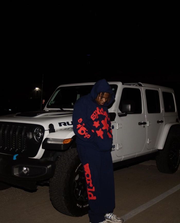 [50% Off]Sp5der 1:1 quality version SP Big Star Foam Print Hoodie & Pants Set 2 colors 26849465