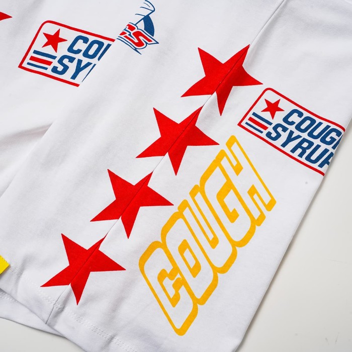 Cough Syrup Front Racing Badge Snake Head Slogan Graphic Back Number Badge Print Tee 2 colors 29455717