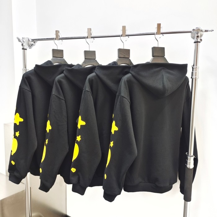 [50% Off]Sp5der 1:1 quality version SP Big Star Foam Print Hoodie & Pants Set 2 colors 26849465