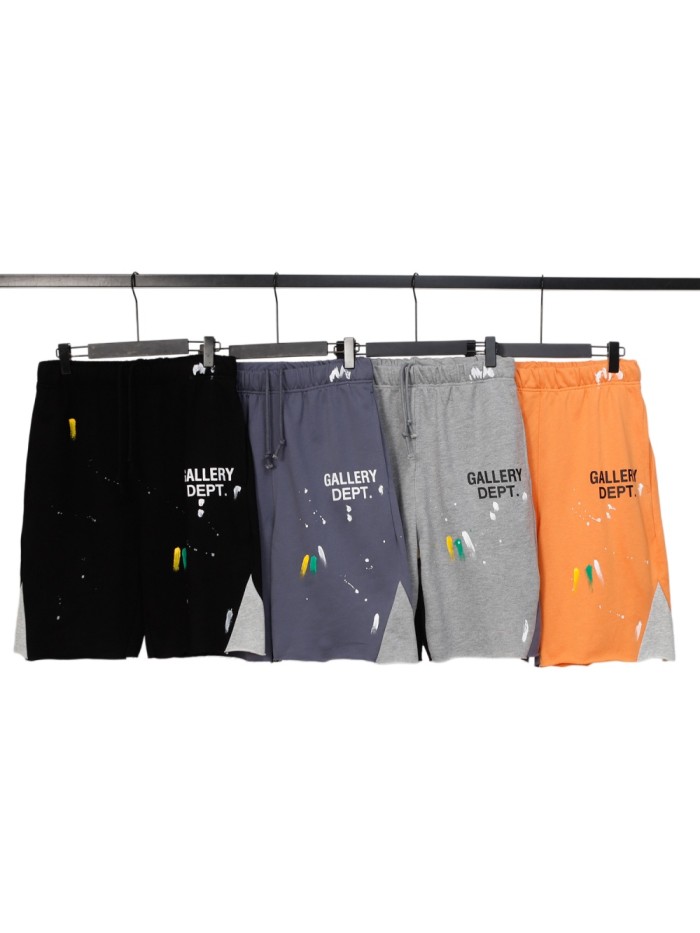 GaIIery Dept. Paint Splash Brush Stroke Print Drawstring Color Block Splicing Sweat Shorts 4 colors 29455553