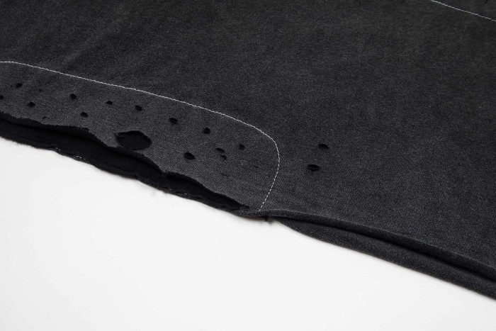 GaIIery Dept. Front Patch Ripped Patchwork Pocket Back Subtle Text Print Washed Tee 29455586