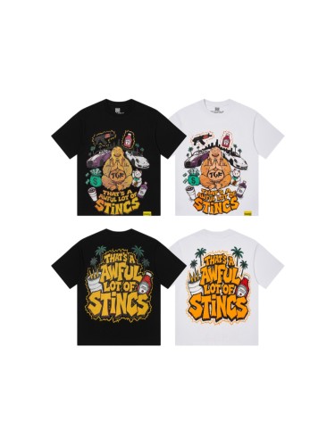 Cough Syrup Front Buddha Car Cartoon Graffiti Back Bold Letter Print Tee 2 colors 29455655