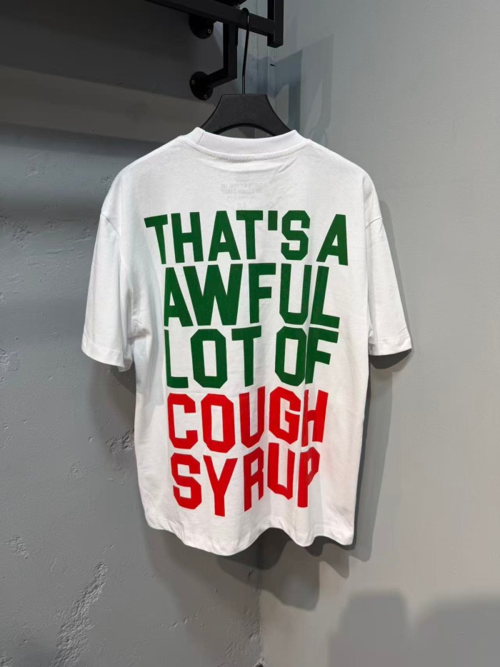 Cough Syrup Front Cartoon Beaver World Flag Soccer Graphic Back Bold Slogan Print Tee 2 colors 29455699