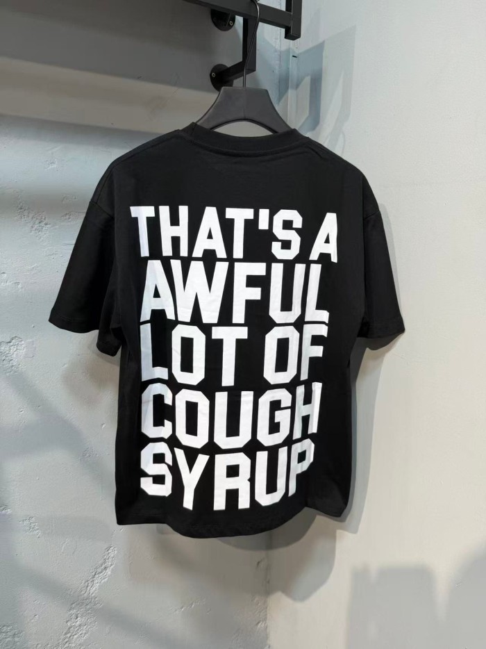 Cough Syrup Front Cartoon Beaver World Flag Soccer Graphic Back Bold Slogan Print Tee 2 colors 29455699