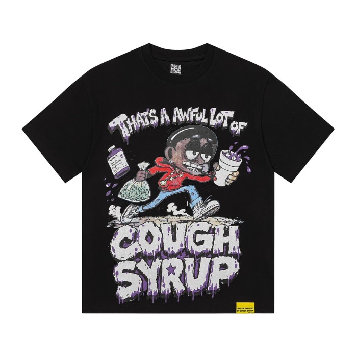 Cough Syrup Front Figure Syrup Element Back Drip Typography Print Tee 2 colors 29455682