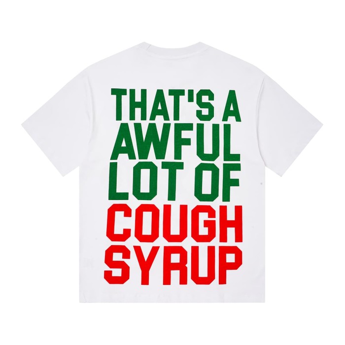 Cough Syrup Front Cartoon Beaver World Flag Soccer Graphic Back Bold Slogan Print Tee 2 colors 29455699