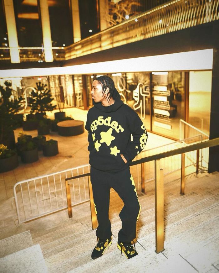 [50% Off]Sp5der 1:1 quality version SP Big Star Foam Print Hoodie & Pants Set 2 colors 26849465