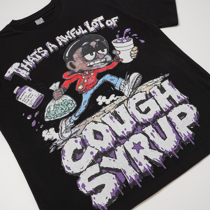 Cough Syrup Front Figure Syrup Element Back Drip Typography Print Tee 2 colors 29455682
