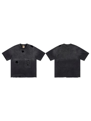 GaIIery Dept. Front Patch Ripped Patchwork Pocket Back Subtle Text Print Washed Tee 29455586