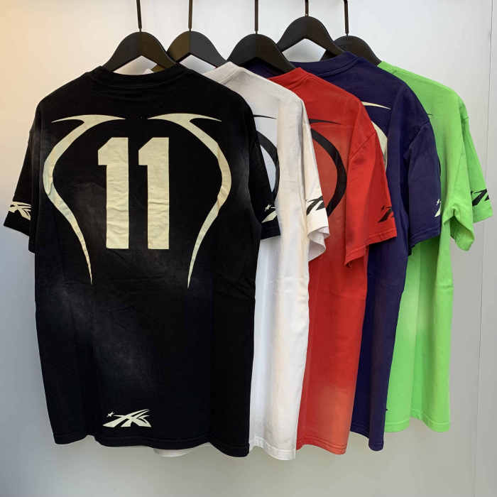 [50% Off]Hellstar Studio sport logo back digital print washed version tee & shorts set 7 colors 26807808