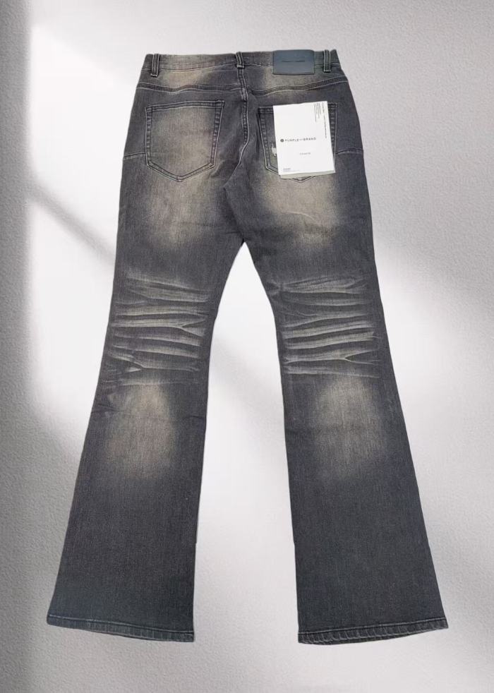 Purple Brand 1:1 quality version Black Gray Vintage Washed Whiskering Plain Slim Flare Denim Jeans 29456837
