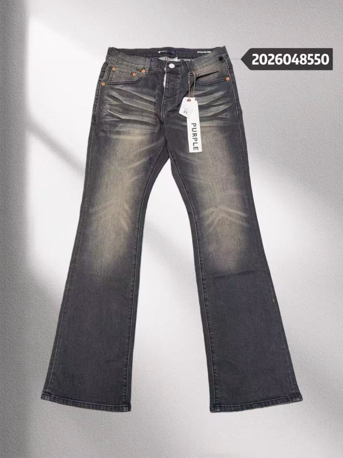Purple Brand 1:1 quality version Black Gray Vintage Washed Whiskering Plain Slim Flare Denim Jeans 29456837