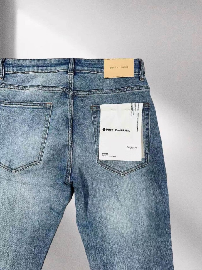Purple Brand 1:1 quality version Washed Mesh Patch Frayed Ripped Slim Flare Denim Jeans 29456828