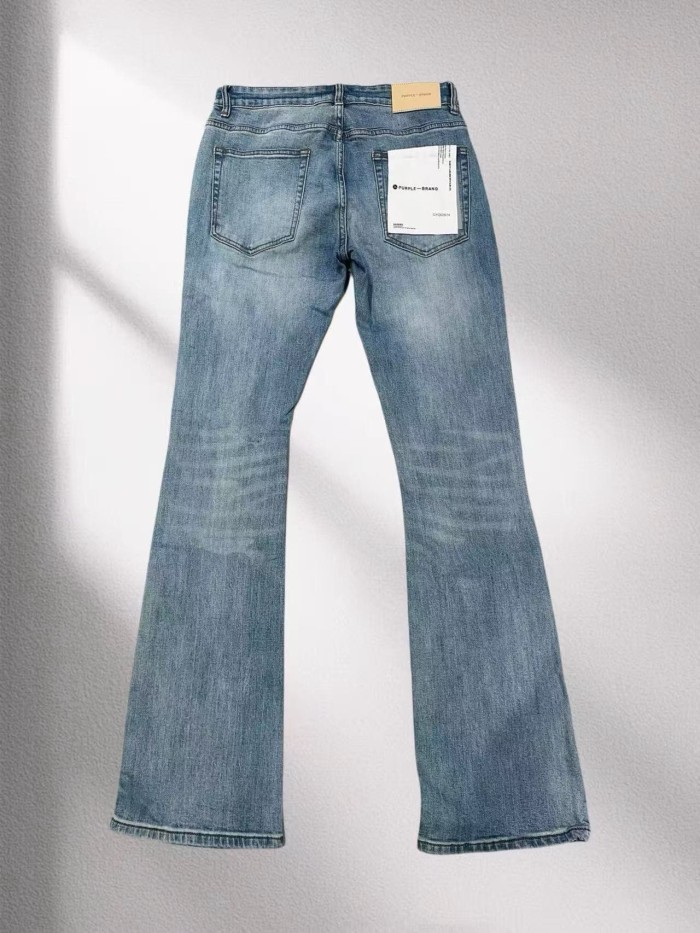 Purple Brand 1:1 quality version Washed Mesh Patch Frayed Ripped Slim Flare Denim Jeans 29456828