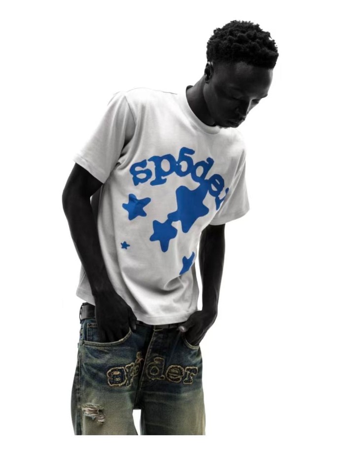 Sp5der [Big & Tall for weights up to 220 lbs]1:1 quality version 3D Puff Print Star & Letter Tee 3 colors 29458694