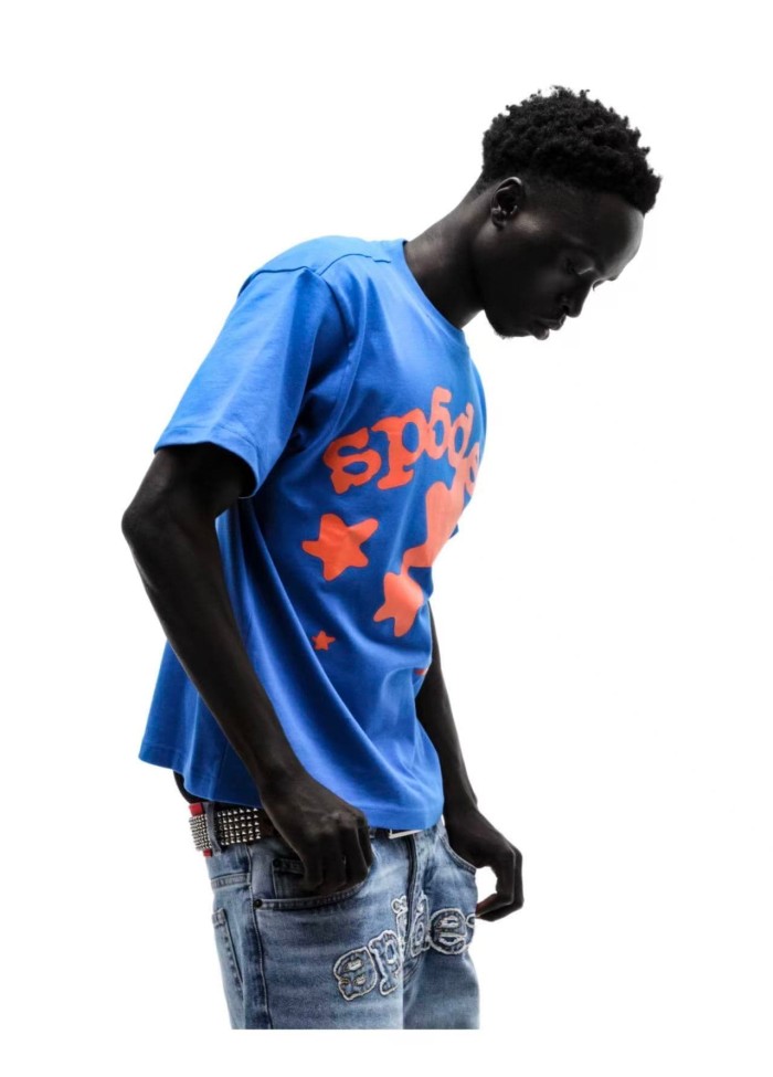 Sp5der [Big & Tall for weights up to 220 lbs]1:1 quality version 3D Puff Print Star & Letter Tee 3 colors 29458694
