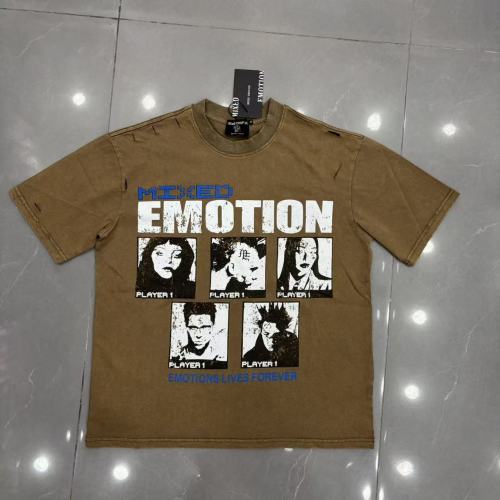 Mixed Emotion Front Letter Portrait Collage Back Slogan Text Print Distressed Rip Washed T-shirt 29463087