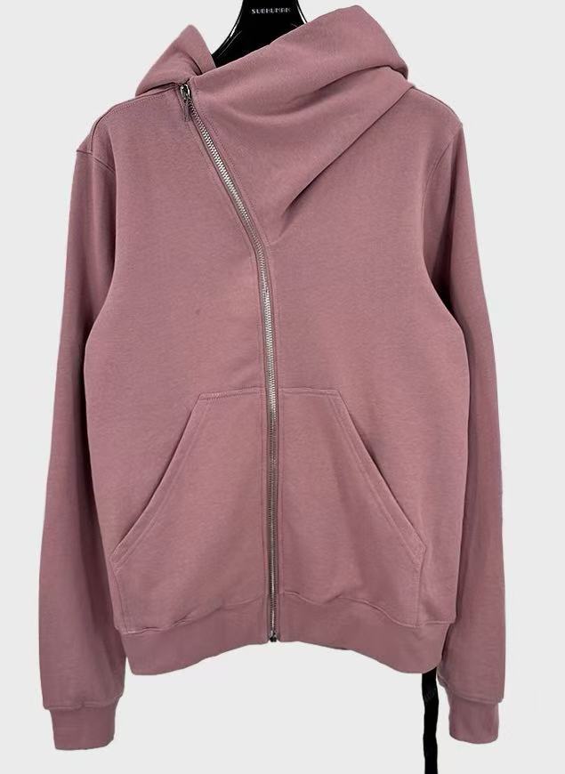 Rick Owens 1:1 quality version Small Label Streamer Diagonal Zip Wizard Hoodie 5 colors 29214048