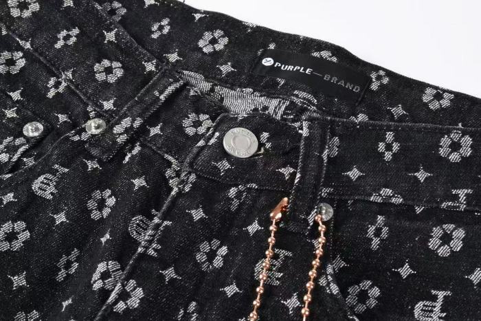 Purple Brand 1:1 quality version Full Jacquard Letter Flower Star Geometric Monogram Slim Fit Jeans 29463420