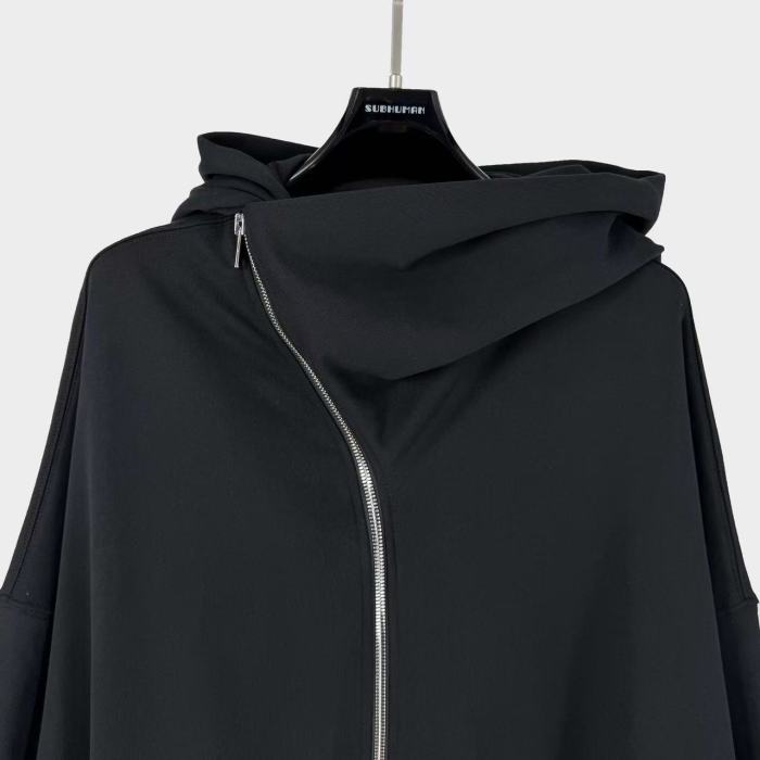 Rick Owens 1:1 quality version Small Label Streamer Diagonal Zip Wizard Hoodie 5 colors 29214048