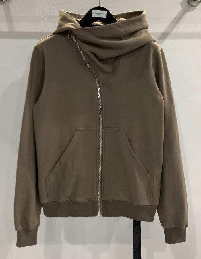 Rick Owens 1:1 quality version Small Label Streamer Diagonal Zip Wizard Hoodie 5 colors 29214048
