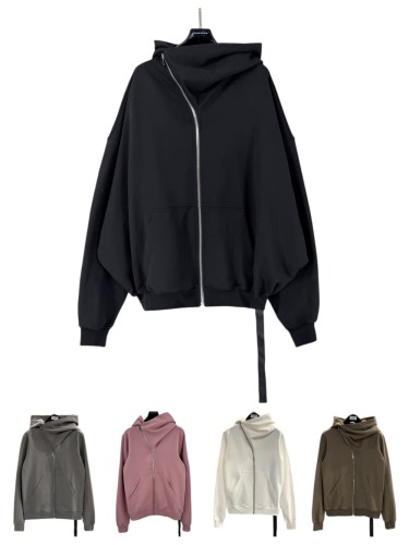 Rick Owens 1:1 quality version Small Label Streamer Diagonal Zip Wizard Hoodie 5 colors 29214048