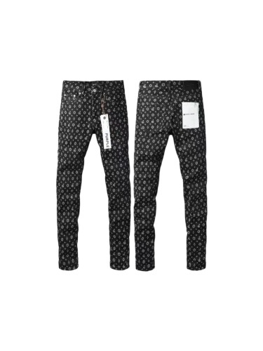 Purple Brand 1:1 quality version Full Jacquard Letter Flower Star Geometric Monogram Slim Fit Jeans 29463420