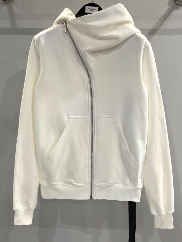 Rick Owens 1:1 quality version Small Label Streamer Diagonal Zip Wizard Hoodie 5 colors 29214048