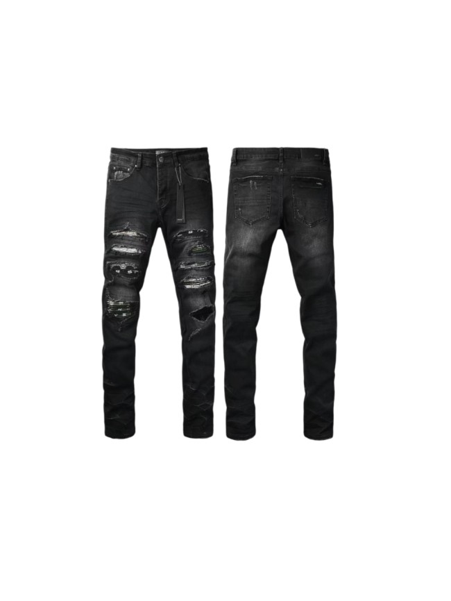 Amiri 1:1 quality version Wash Ripped Paisley Bandana Lining Distressed Slim Fit Jeans 29465201