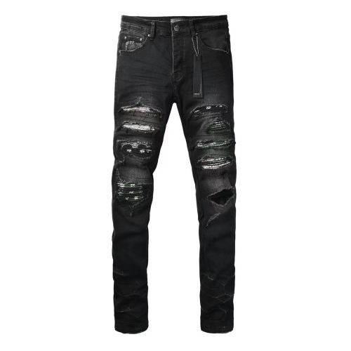 Amiri 1:1 quality version Wash Ripped Paisley Bandana Lining Distressed Slim Fit Jeans 29465201